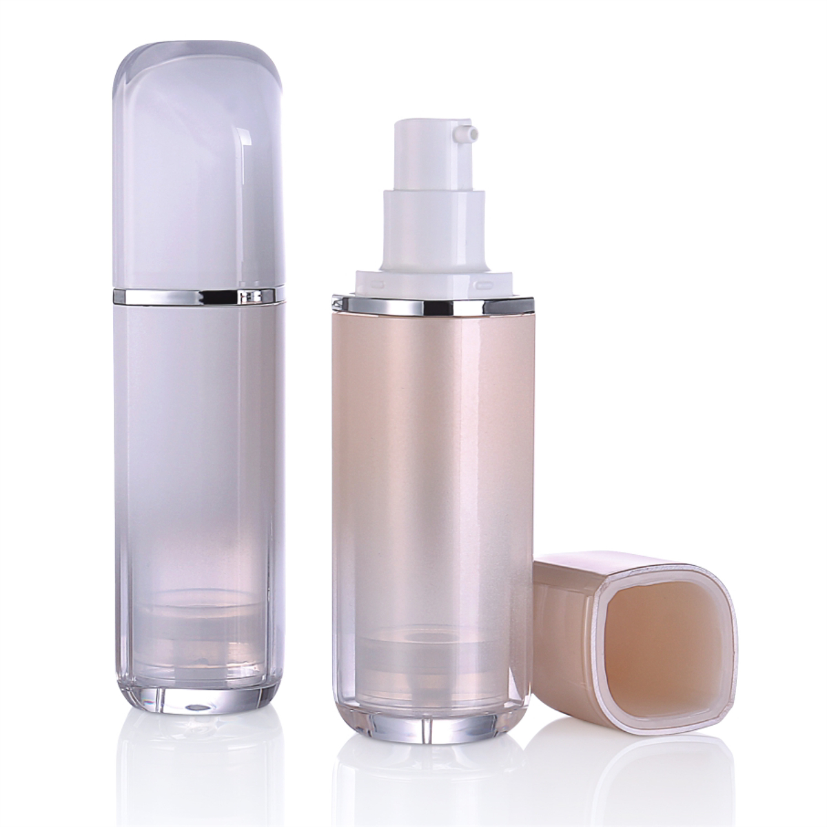 30 ml duplafalú gyöngy fehér lancel légtelen szivattyú palack a BB hidratáló krémhez L14