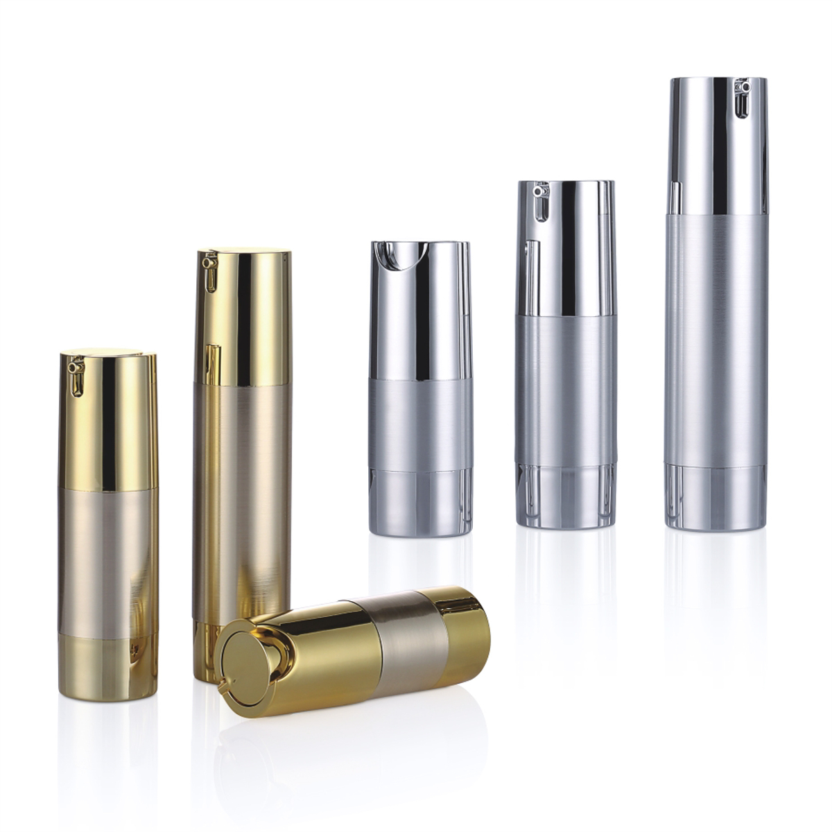 15 ml 20 ml 30 ml henger arany ezüst krém szivattyú palack u alakú fejjel l05