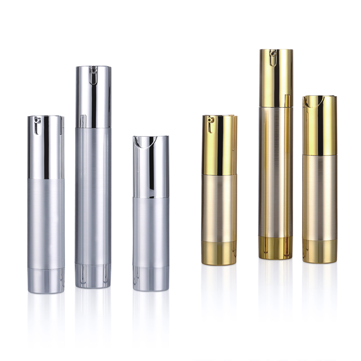 15 ml 20 ml 30 ml U alakú levegő nélküli krém palack testreszabott luxus bőrápolás Ezüst arany levegő nélküli palack L06